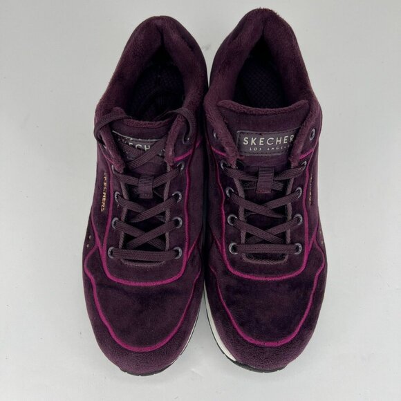 Skechers Womens SN73669 Purple Uno Plum Fuzz Lace Up Size 8.5 Sneakers - Picture 4 of 9